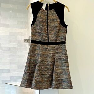 Ali Ro Black and Gold Fit and Flare Mini Dress Worn Once!